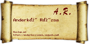Anderkó Rózsa névjegykártya