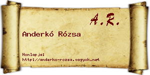 Anderkó Rózsa névjegykártya