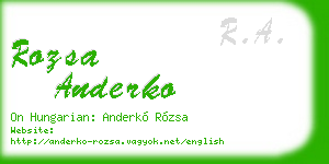 rozsa anderko business card