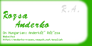rozsa anderko business card